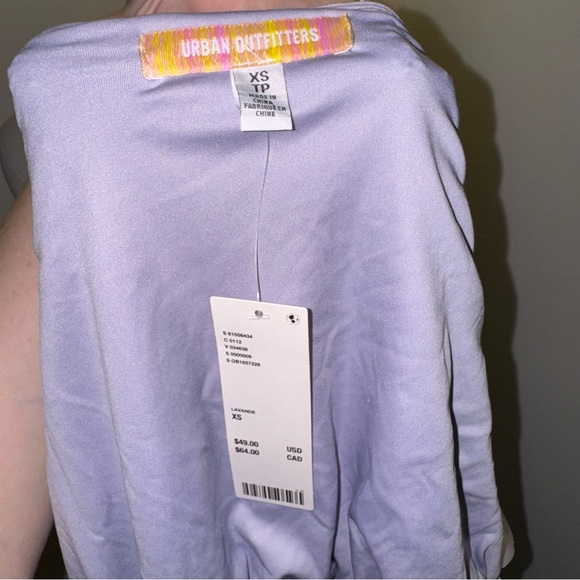 UO Urban Outfitters Women’s XS Purple Celeste Textured Long Sleeve Crop Top NEW - Picture 6 of 7